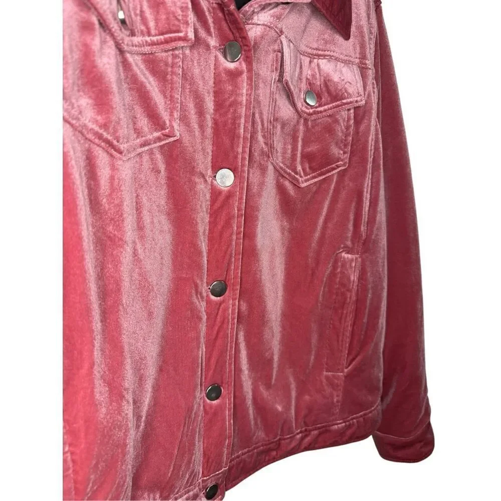 Fashion Nova Women’s 2X Know the Feeling Velvet Jacket Mauve Pink‎ NEW